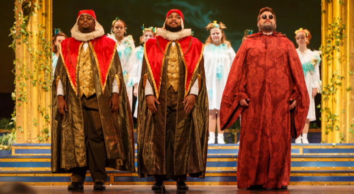 Andrew Turner, left, as the First Priest/First Armored Man in The Magic Flute. Photo by David Bachman.