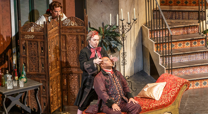 Evan Lazdowski as Don Basilio in the Student Matinee of The Barber of Seville (photo credit: David Bachman)