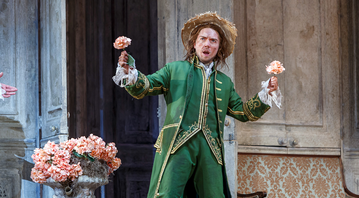 Evan Lazdowski as Antonio, the tipsy gardener of The Marriage of Figaro (photo credit: David Bachman)
