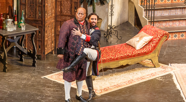 Fran Daniel Laucerica as Count Almaviva in the Student Matinee of The Barber of Seville (photo credit: David Bachman)