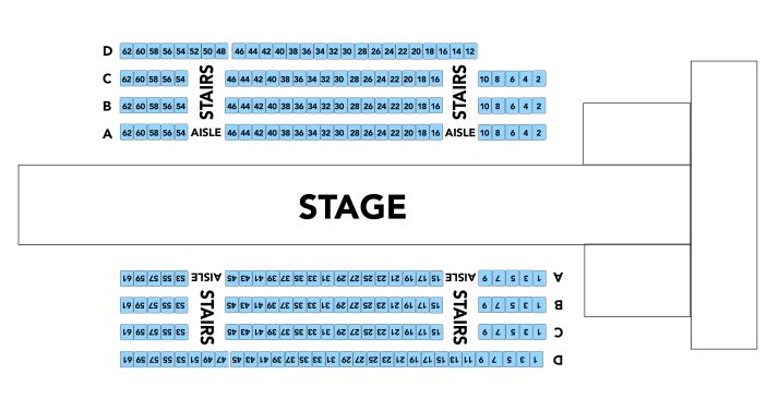 seating map of the George R White studio at the Bitz Opera Factory