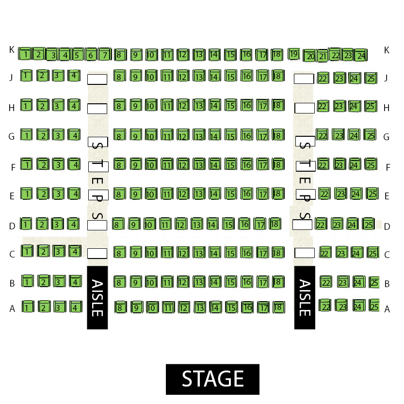 seating chart for Pittsburgh Opera's George R White Opera Studio