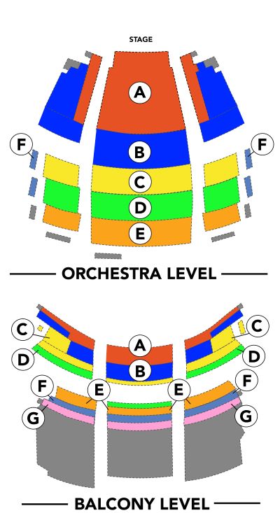 Seat map of the Byham Theater for Pittsburgh Opera productions
