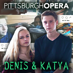 Promotional image for the opera Denis & Katya